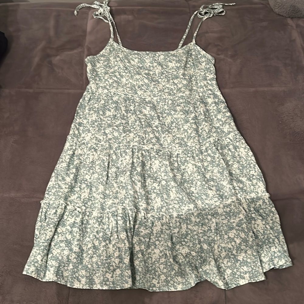 SHEIN Green Floral Mini Dress